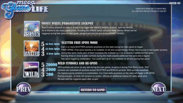 Бонусная игра Mega Glam Life 10